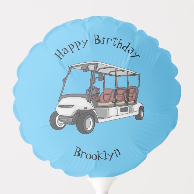 Golf cart / golf buggy cartoon illustration  balloon (Front)