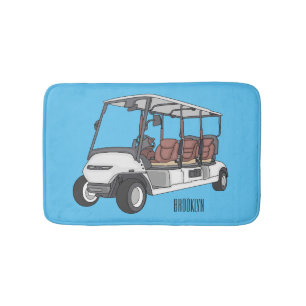 Golf cart / golf buggy cartoon illustration  bath mat