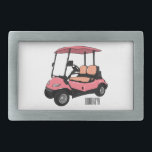 Golf cart / golf buggy cartoon illustration belt buckle<br><div class="desc">Golf cart / golf buggy cartoon illustration</div>