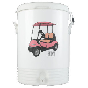 Golf cart / golf buggy cartoon illustration beverage cooler
