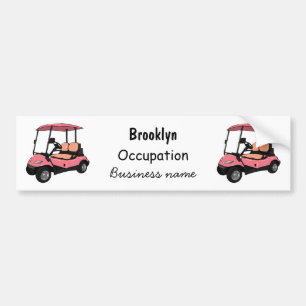 Golf cart / golf buggy cartoon illustration bumper sticker