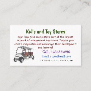 Golf cart / golf buggy cartoon illustration business card