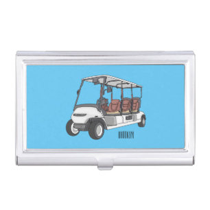 Golf cart / golf buggy cartoon illustration business card case