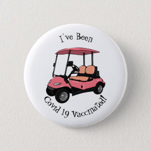 Golf cart / golf buggy cartoon illustration button