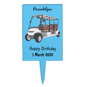 Golf cart / golf buggy cartoon illustration cake topper