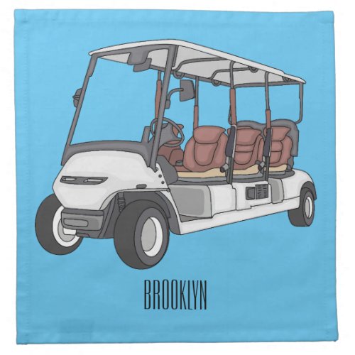 Golf cart  golf buggy cartoon illustration cloth napkin