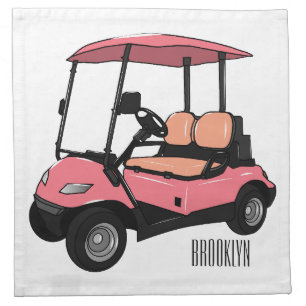 Golf cart / golf buggy cartoon illustration cloth napkin