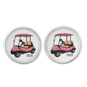 Golf cart / golf buggy cartoon illustration cufflinks