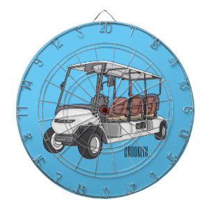 Golf cart / golf buggy cartoon illustration dart board