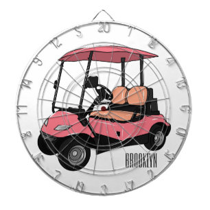Golf cart / golf buggy cartoon illustration dart board
