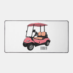 Golf cart / golf buggy cartoon illustration desk mat