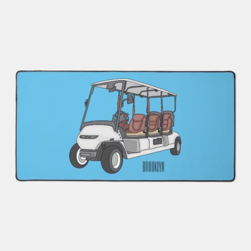 Golf cart  golf buggy cartoon illustration desk mat