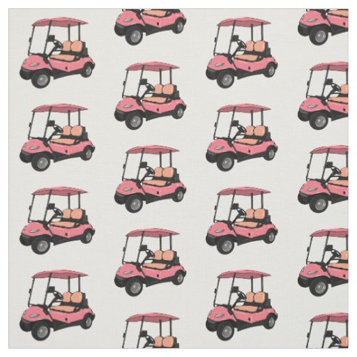 Golf cart / golf buggy cartoon illustration fabric