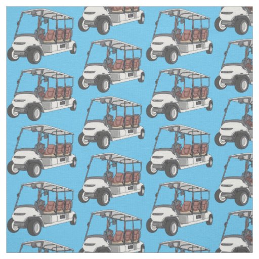 Golf cart / golf buggy cartoon illustration fabric