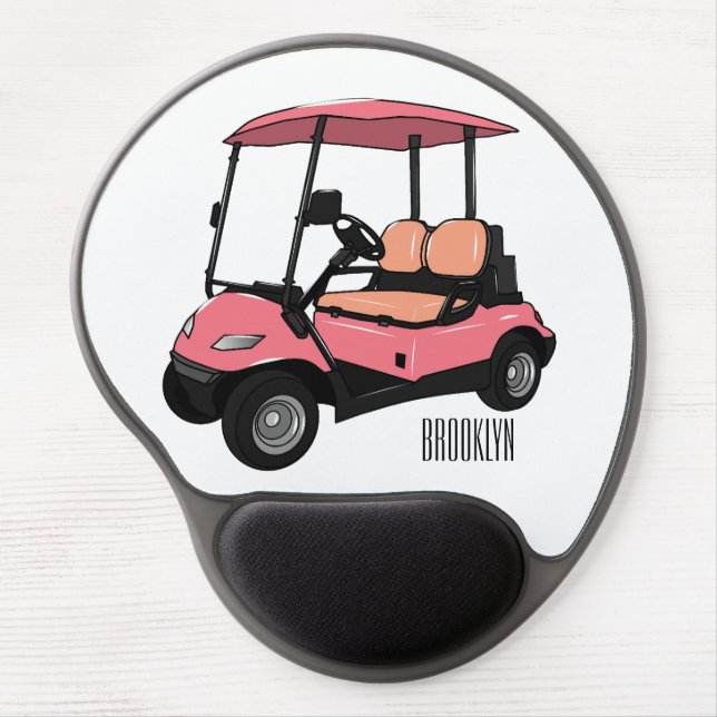 Golf cart / golf buggy cartoon illustration gel mouse pad (Front)