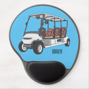 Golf cart / golf buggy cartoon illustration  gel mouse pad