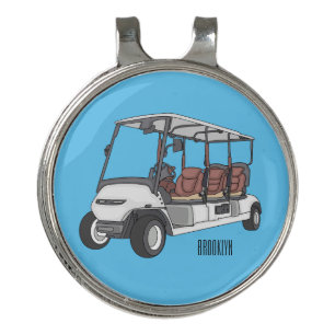 Golf cart / golf buggy cartoon illustration  golf hat clip