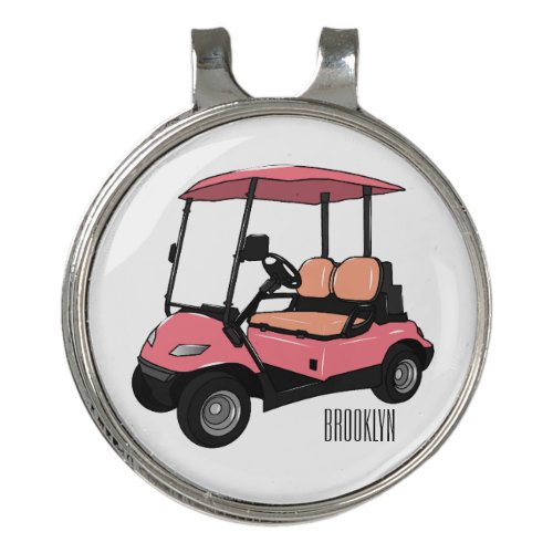 Golf cart  golf buggy cartoon illustration golf hat clip