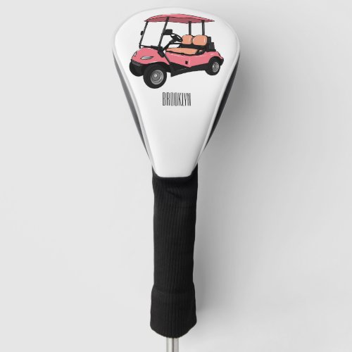 Golf cart  golf buggy cartoon illustration golf head cover