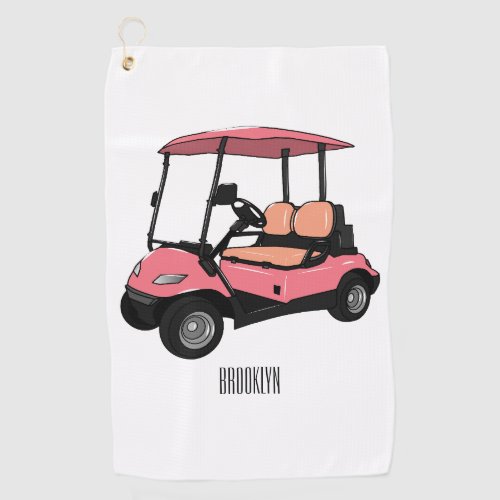 Golf cart  golf buggy cartoon illustration golf towel