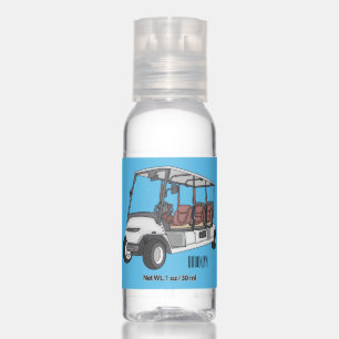 Golf cart / golf buggy cartoon illustration hand sanitizer