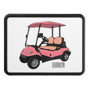 Golf cart / golf buggy cartoon illustration hitch cover