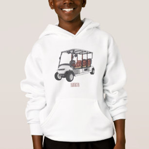 Golf cart / golf buggy cartoon illustration hoodie