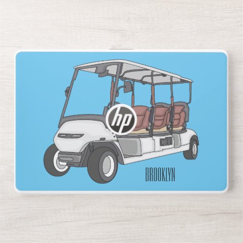 Golf cart  golf buggy cartoon illustration HP laptop skin