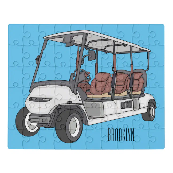 Golf cart / golf buggy cartoon illustration jigsaw puzzle | Zazzle Golf cart / golf buggy cartoon illustration jigsaw puzzle | Zazzle