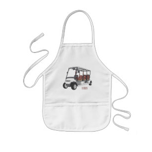 Golf cart / golf buggy cartoon illustration kids' apron