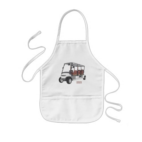 Golf cart  golf buggy cartoon illustration kids apron