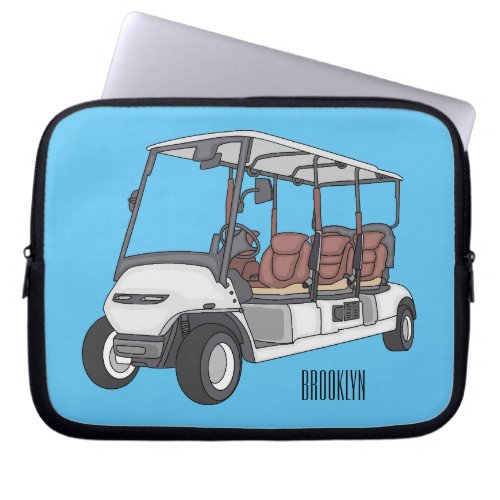 Golf cart  golf buggy cartoon illustration laptop sleeve