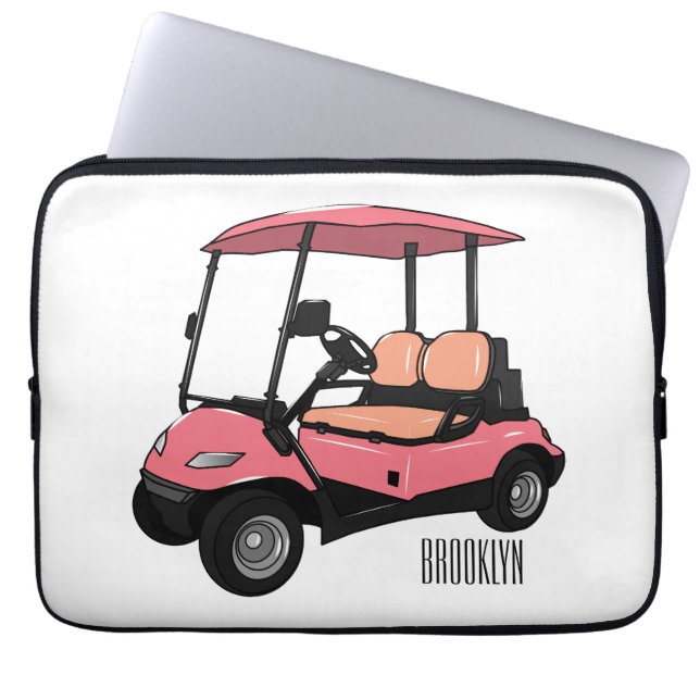 Golf cart / golf buggy cartoon illustration laptop sleeve (Front)