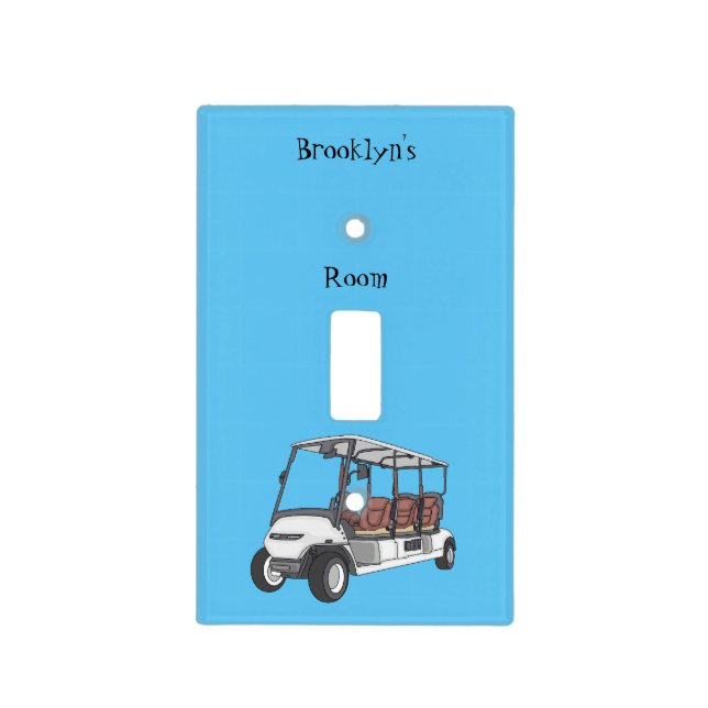 Golf cart / golf buggy cartoon illustration  light switch cover (Front)