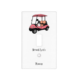Golf cart / golf buggy cartoon illustration light switch cover