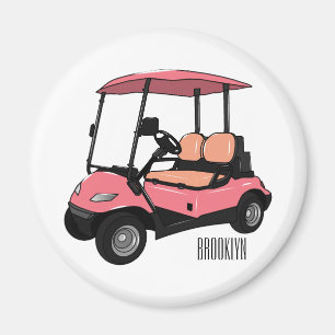 Golf cart / golf buggy cartoon illustration magnet