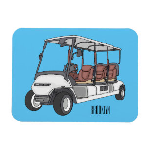 Golf cart / golf buggy cartoon illustration  magnet