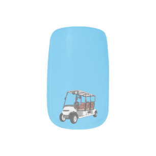 Golf cart / golf buggy cartoon illustration minx nail art