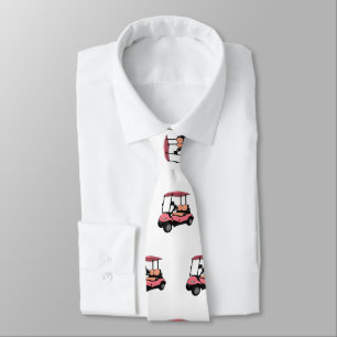 Golf cart / golf buggy cartoon illustration neck tie
