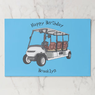 Golf cart / golf buggy cartoon illustration paper pad