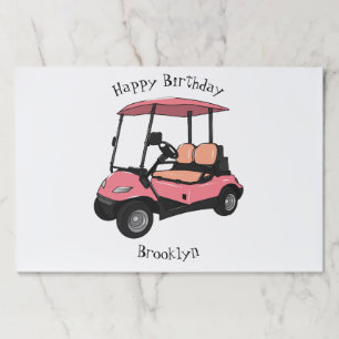Golf cart / golf buggy cartoon illustration paper pad