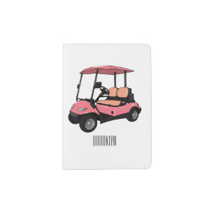 Golf cart / golf buggy cartoon illustration passport holder