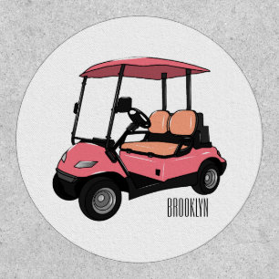 Golf cart / golf buggy cartoon illustration patch