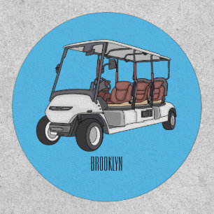 Golf cart / golf buggy cartoon illustration  patch