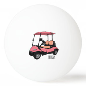 Golf cart / golf buggy cartoon illustration ping pong ball