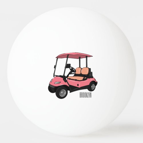 Golf cart  golf buggy cartoon illustration ping pong ball