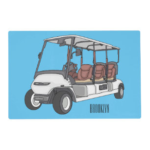 Golf cart / golf buggy cartoon illustration  placemat