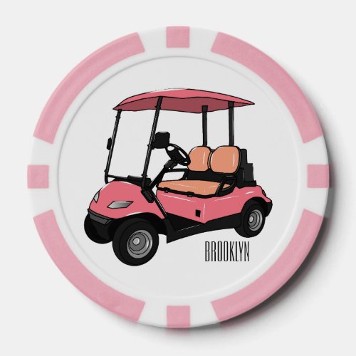 Golf cart  golf buggy cartoon illustration poker chips