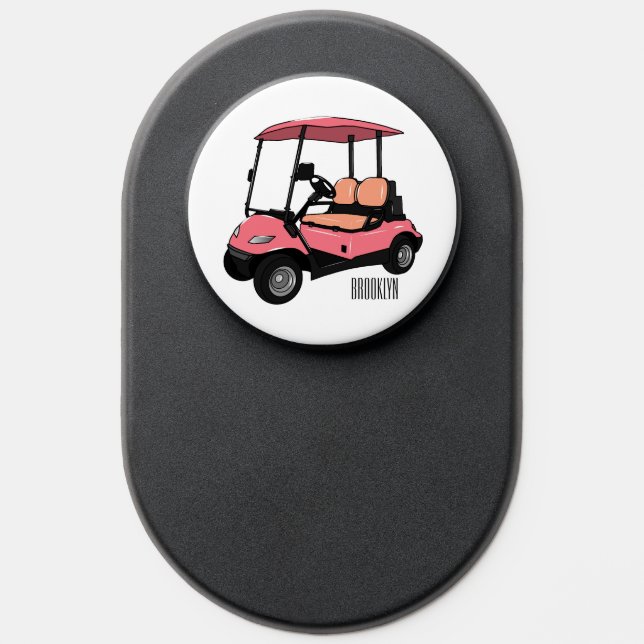 Golf cart / golf buggy cartoon illustration PopSocket (Popsocket)