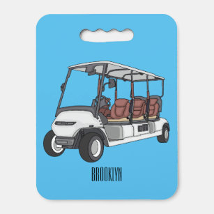 Golf cart / golf buggy cartoon illustration  seat cushion